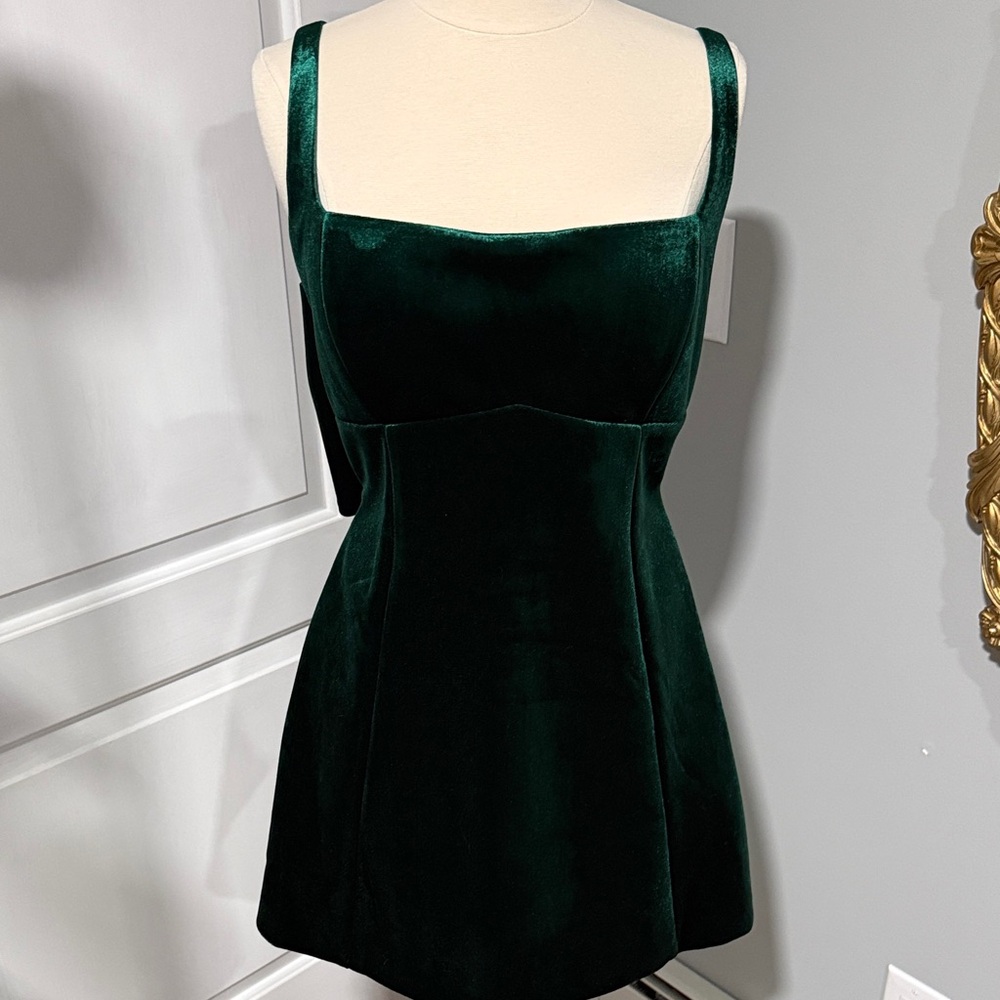 Windsor Emerald Green Velvet Mini Dress
